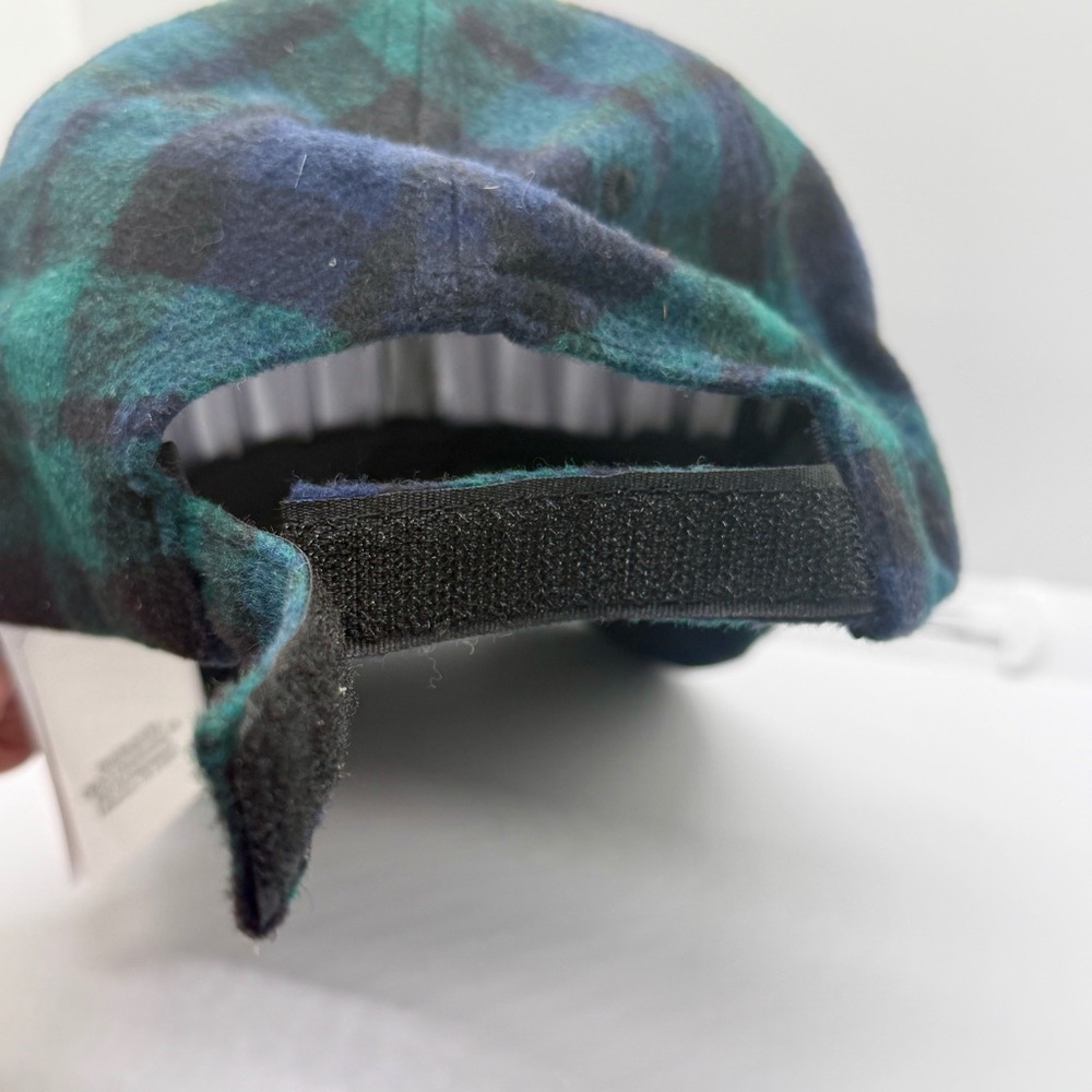 Plaid Green and Blue Women's Hat with Snowflake Design - Picture 8 of 11